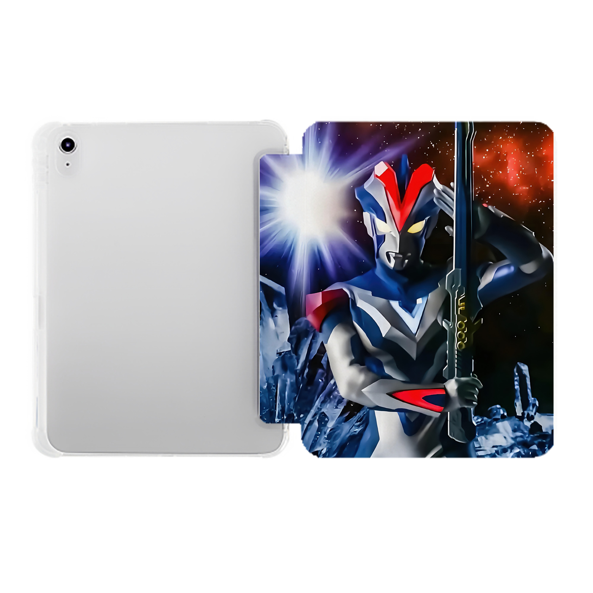 （画像用） ウルトラマン Ultraman IPad ケース ペン収納付き 三つ折りスタンド PUレザー×シリコン 対応機種9.5/10.5/10.9インチ